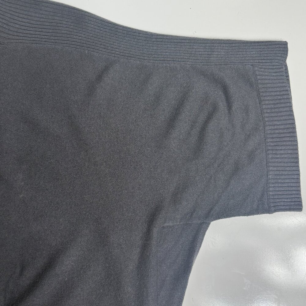 Lululemon Be At Ease Poncho Womens OS Gray Knit High-Low Short Sleeve Sweater - Picture 6 of 8